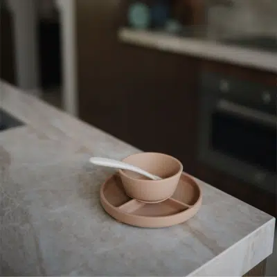 Mushie - Siliconen Baby lepel - Ivory