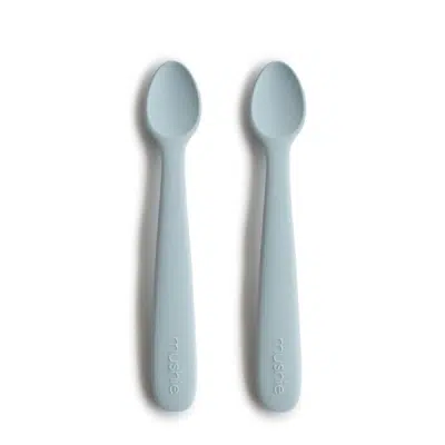 Mushie - Siliconen Baby lepel - Powder Blue