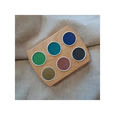 Grennn - Waterverf houder 6 kleuren dino