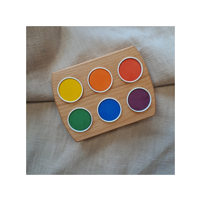 Grennn - Waterverf houder 6 kleuren regenboog