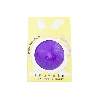 Inuwet- Glitter Fizzer Bath Bomb - Bubble Gum - Purple 120GR
