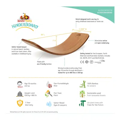 Kinderfeets - Houten balansbord - Mustard