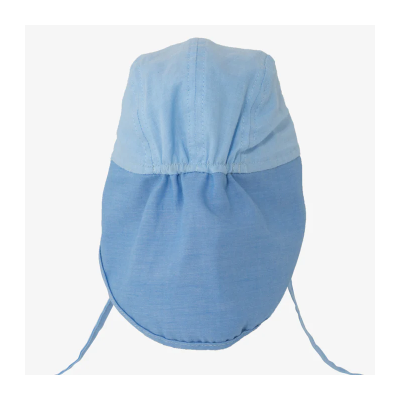 Lil' Boo - Soft Baby Sun Cap - Block Blue (UV) - 6-9m