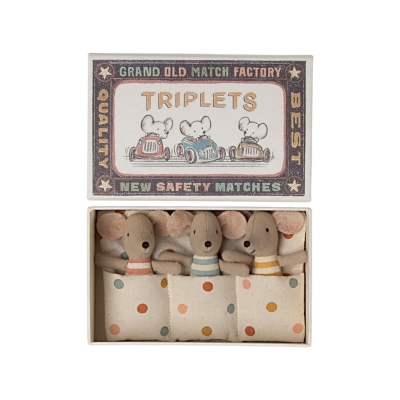 Maileg - Triplets Baby Mice in matchbox