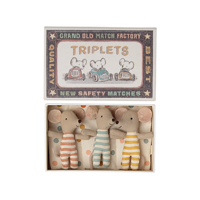 Maileg - Triplets Baby Mice in matchbox