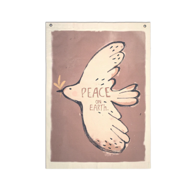 Studioloco - Organic Cotton - Canvas Wallhanging - Peacebird 100x70cm