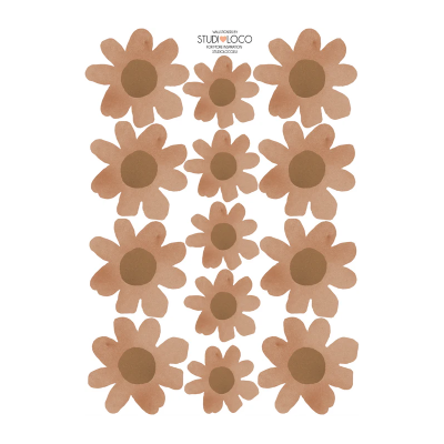 Studioloco - Wallstickers - Daisies Rust - 4 vellen