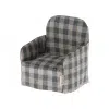 Maileg - Chair - Mouse - Blue checker