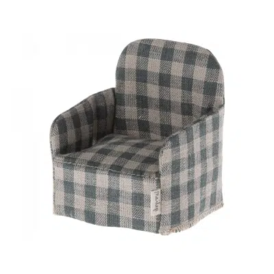 Maileg - Chair - Mouse - Blue checker