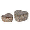 Maileg - Metal heart box, 2 pcs set - Blue/Ocher