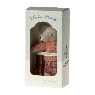 Maileg - Winter Mouse with Ski Set - Big Sister