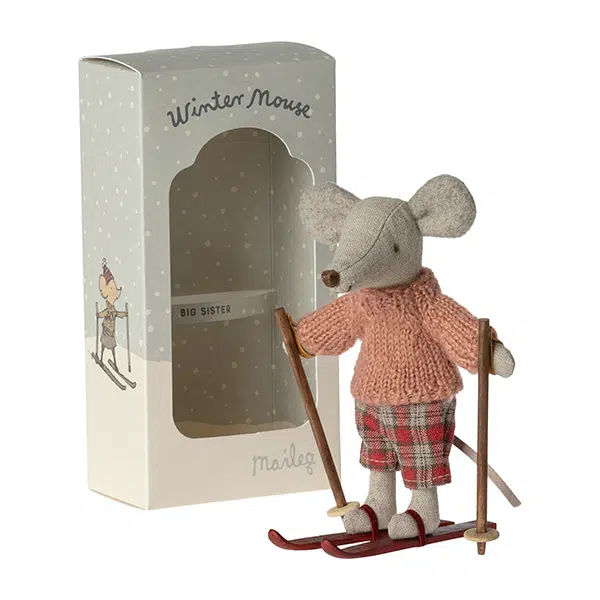Maileg - Winter Mouse with Ski Set - Big Sister