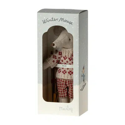 Maileg - Winter Mouse with Ski Set - Mum