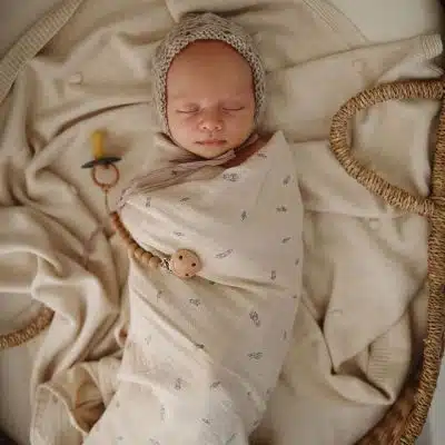 Mushie - Muslin Swaddle - Rocket Ship