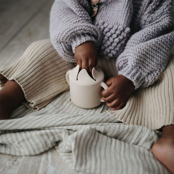 Mushie - Muslin Swaddle - Sage Stripe