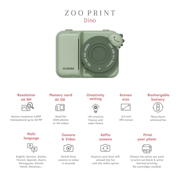 The Zoofamily - Zoo Print - Dino green
