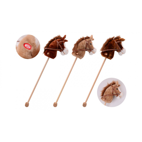 Stokpaard met geluid (3 kleuren assorti)