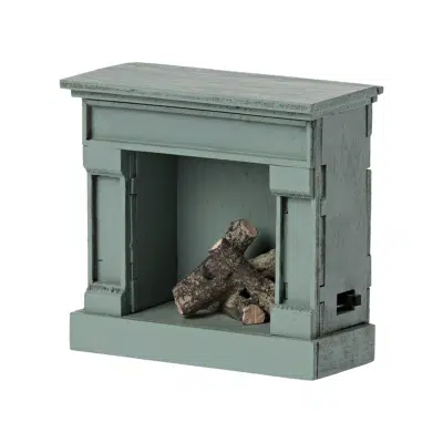 Maileg - Fireplace - Mouse - Blue