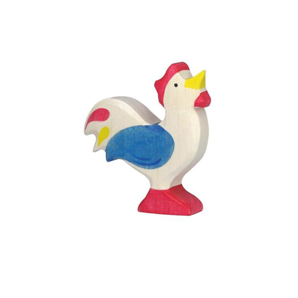 Holztiger - Boerderij - Haan blauw 8x2x7cm