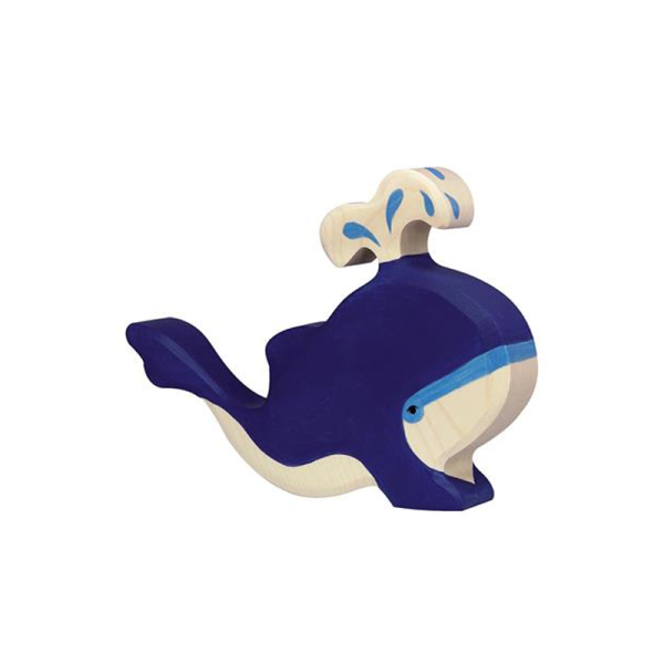 Holztiger - Zeedieren - Blauwe Walvis met Waterfontein 20x3x14cm