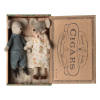 Maileg - Grandma and Grandpa mice in cigarbox