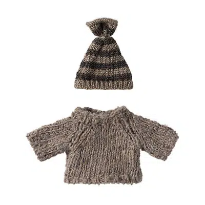 Maileg - Knitted sweater and hat - Big brother mouse