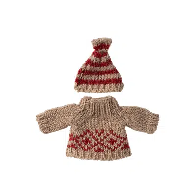 Maileg - Knitted sweater and hat - Dad & Mum mouse