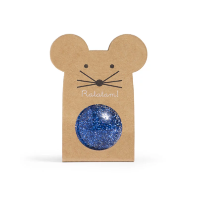 Ratatam - Glitter - Mouse bouncy ball Blue 43mm