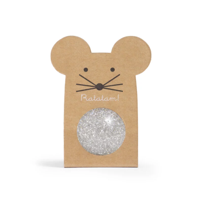 Ratatam - Glitter - Mouse bouncy ball Silver 43mm