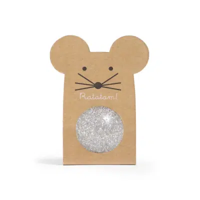 Ratatam - Glitter - Mouse bouncy ball Silver 43mm