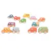 Tickit - Set met Regenboog Houten Voertuigen (12 stuks)