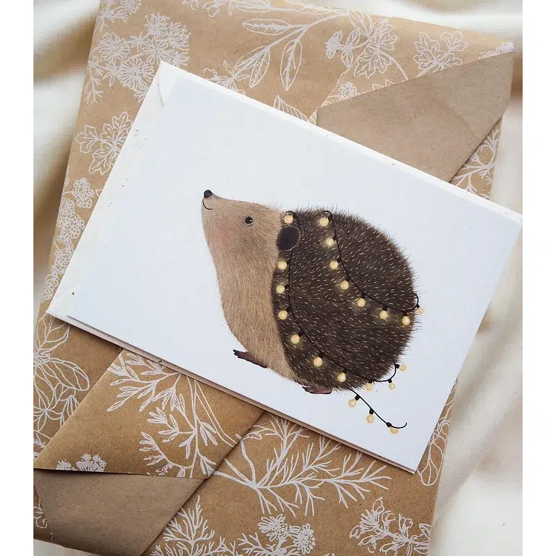 Getekend door Zusje A6 - Egel met lichtjes