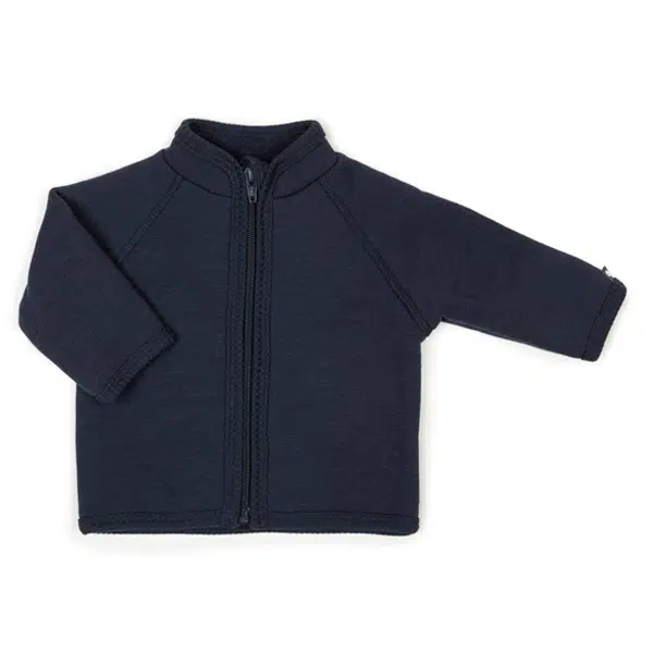 Cardigan wool w. zipper - Navy