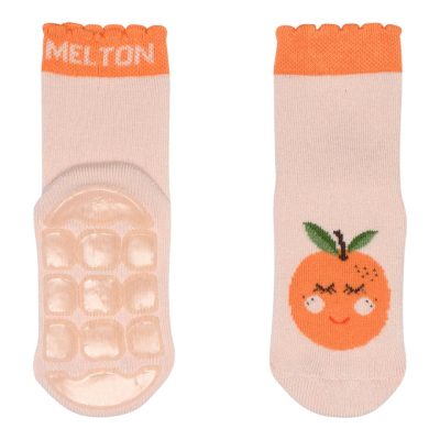Melton - Orange socks - anti-slip - Crystal Pink