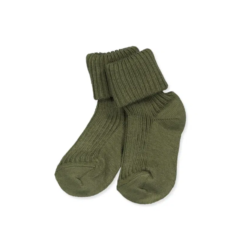 MP Denmark - Cotton rib baby socks - Olivine