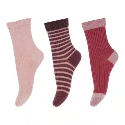 MP Denmark - Dagmar socks - 3-pack - Silver Pink