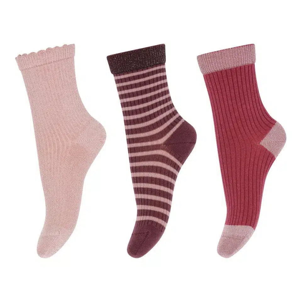 MP Denmark - Dagmar socks - 3-pack - Silver Pink