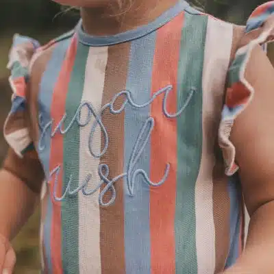 Your Wishes - Multi Stripes - Ruffle Playsuit