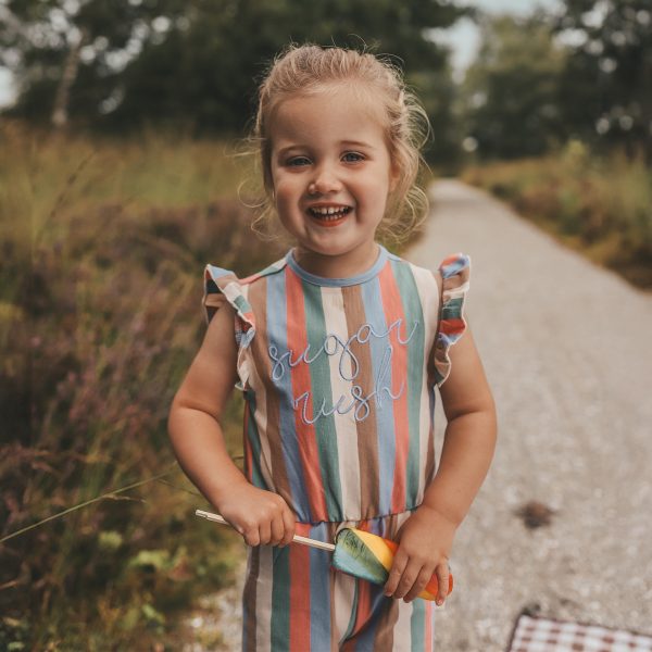Your Wishes - Multi Stripes - Ruffle Playsuit