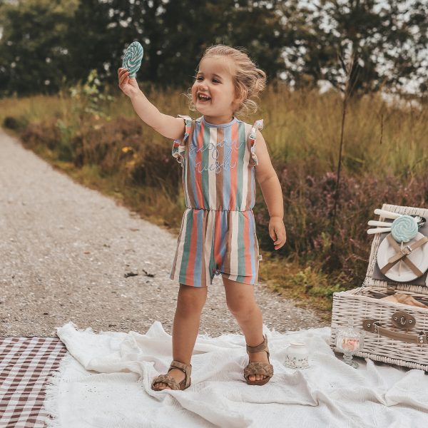 Your Wishes - Multi Stripes - Ruffle Playsuit