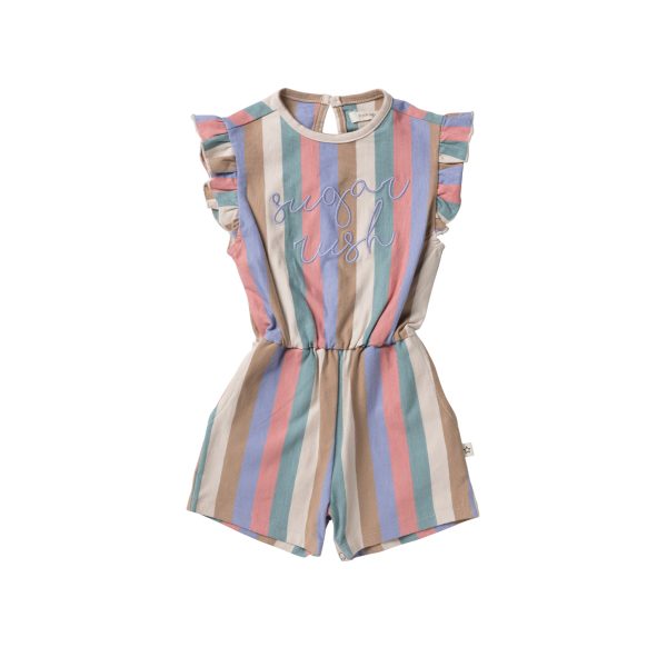 Your Wishes - Multi Stripes - Ruffle Playsuit