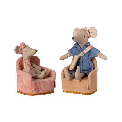 Maileg - Folding chair - Mouse - Powder