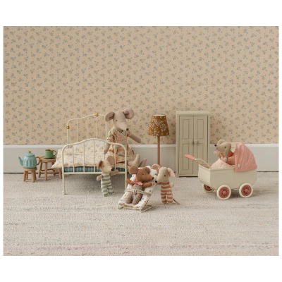 Maileg - Pram - Mouse - Coral