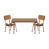 Maileg - Table and chair set - Mouse - Dark powder