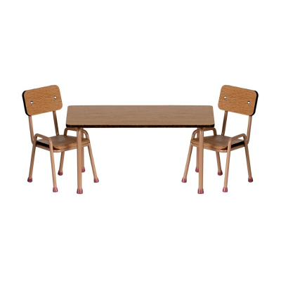 Maileg - Table and chair set - Mouse - Dark powder