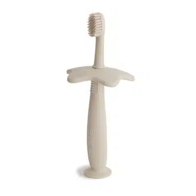 Mushie - Flower Toothbrush - Shifting Sand