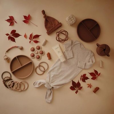Mushie - Silicone Bracelet - Berry/Marigold/Khaki