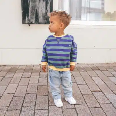 Your Wishes -Stripe French Knit - Sweater - Bottle Green