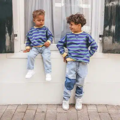 Your Wishes -Stripe French Knit - Sweater - Bottle Green