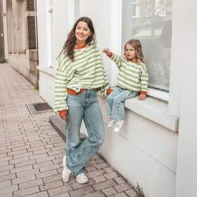 Your Wishes - Stripe French Knit - Sweater Mom